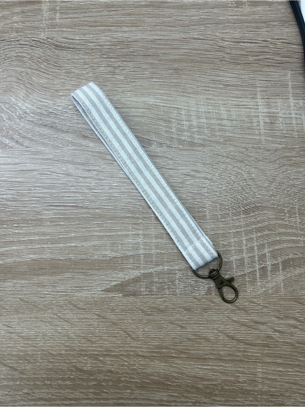Striped Cream Wristlet Key Strap - women accessories